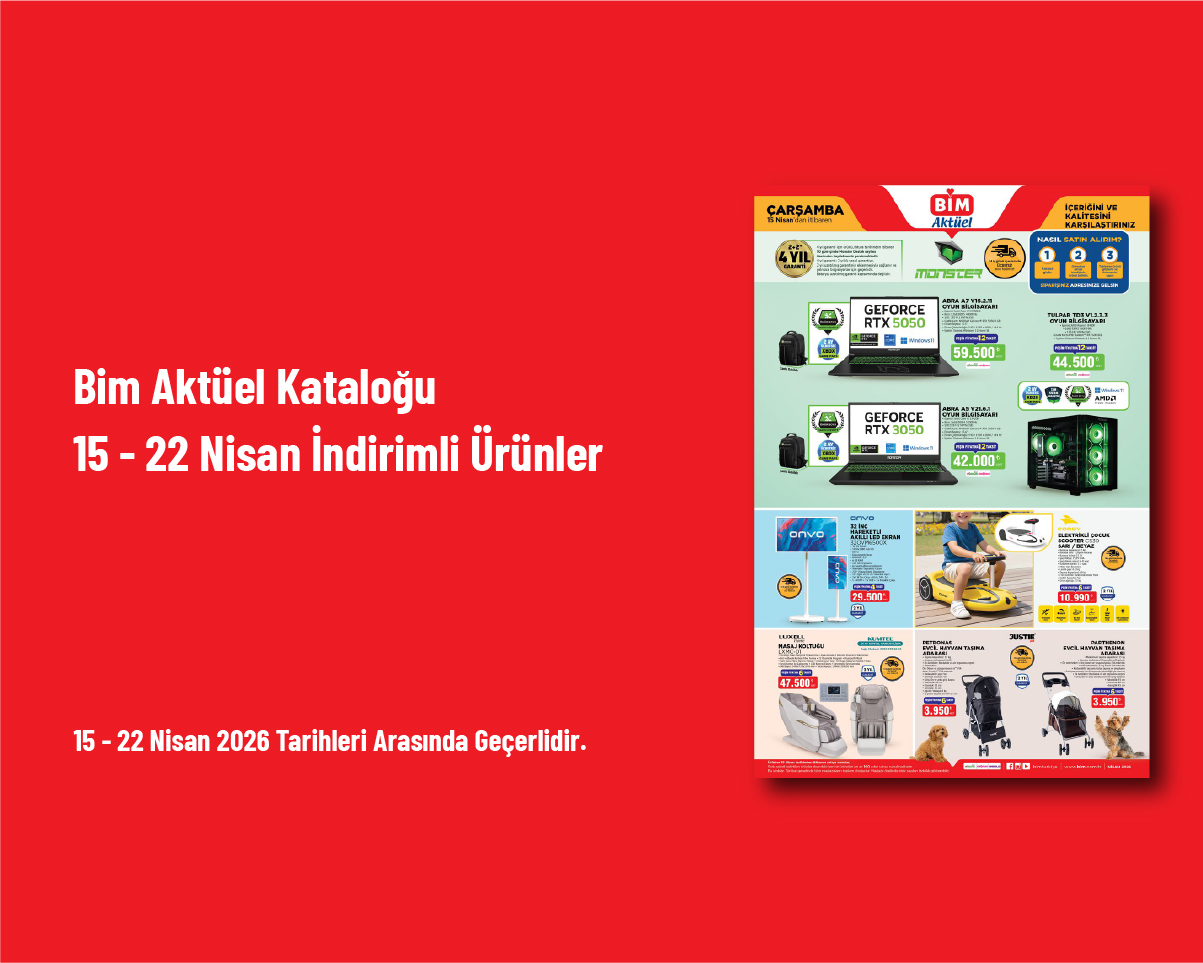 Bim Aktüel Kataloğu - 15 - 22 Nisan İndirimli Ürünler Listesi