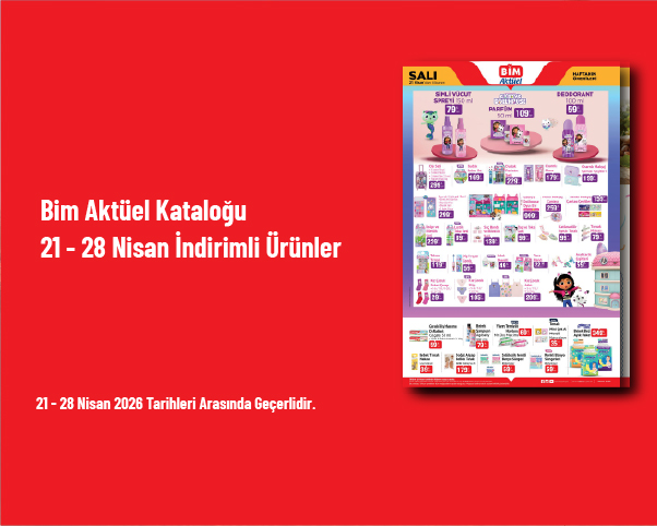 Bim Aktüel Kataloğu - 21 - 28 Nisan İndirimli Ürünler Bim Aktüel Kataloğu - 21 - 28 Nisan İndirimli Ürünler