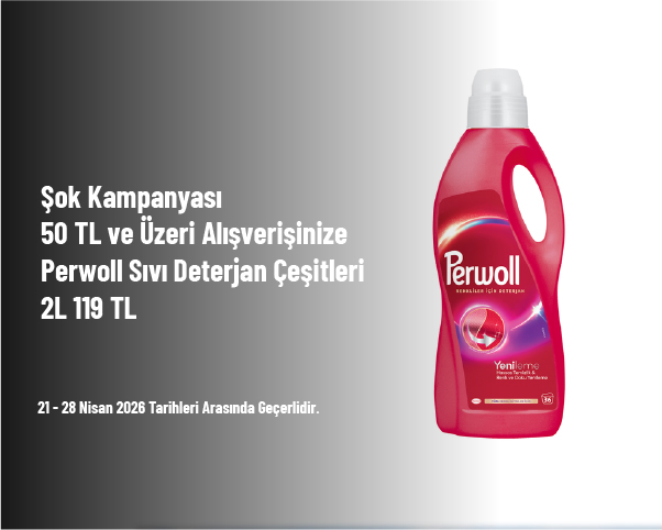 Şok Kampanyası - 50 TL ve Üzeri Alışverişinize Perwoll Sıvı Deterjan Çeşitleri 2L 119 TL