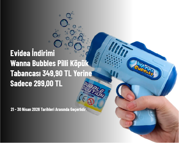 Evidea İndirimi - Wanna Bubbles Pilli Köpük Tabancası 349,90 TL Yerine Sadece 299,00 TL