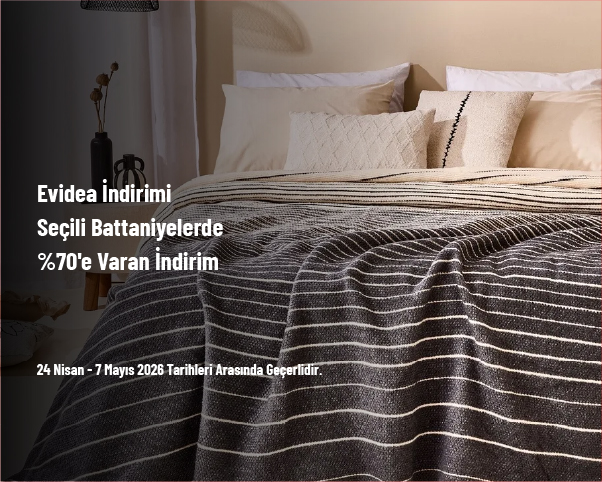 Evidea İndirimi - Seçili Battaniyelerde %70'e Varan İndirim
