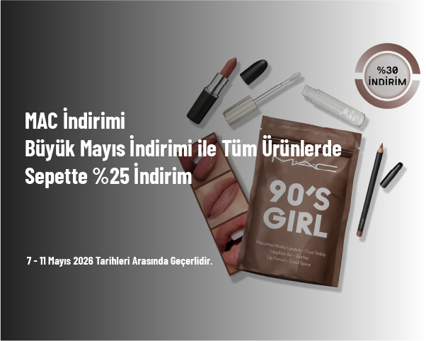 MAC İndirimi - Büyük Mayıs İndirimi ile Tüm Ürünlerde Sepette %25 İndirim