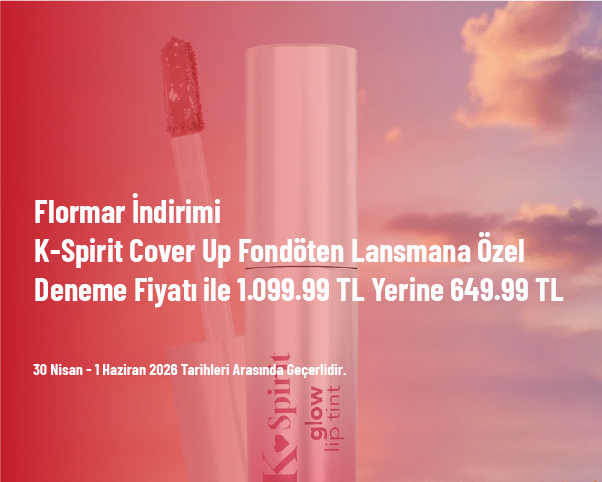 Flormar İndirimi - K-Spirit Cover Up Fondöten Lansmana Özel Deneme Fiyatı ile 1.099.99 TL Yerine 649.99 TL