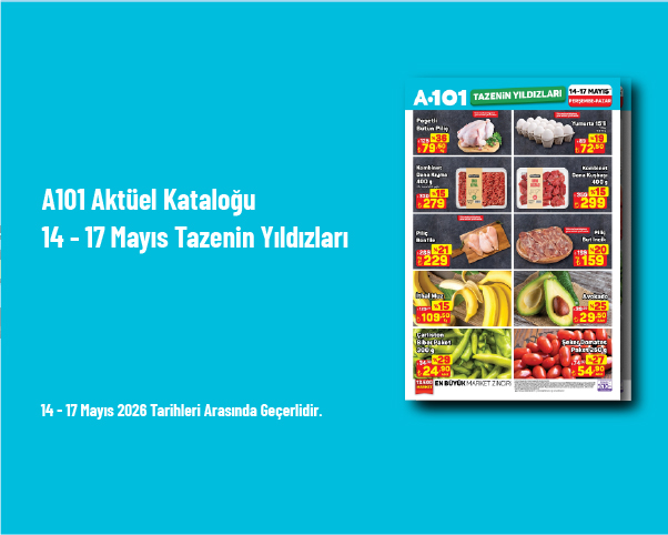 A101 Aktüel Kataloğu - 14 - 17 Mayıs Tazenin Yıldızları A101 Aktüel Kataloğu - 14 - 17 Mayıs Tazenin Yıldızları
