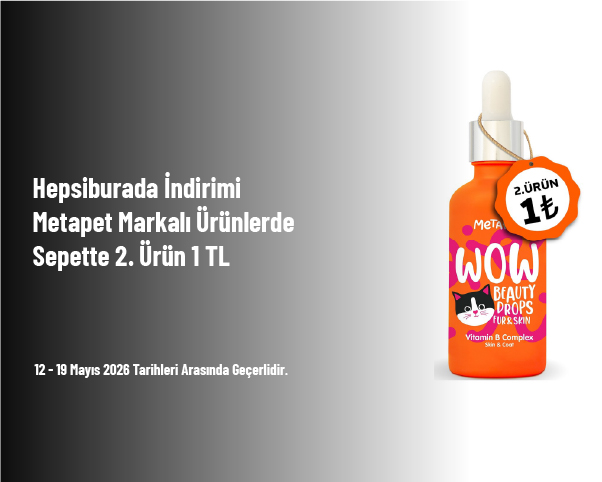 Hepsiburada İndirimi - Metapet Markalı Ürünlerde Sepette 2. Ürün 1 TL