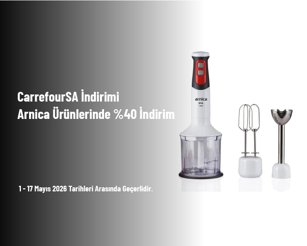 CarrefourSA İndirimi - Arnica Ürünlerinde %40 İndirim CarrefourSA İndirimi - Arnica Ürünlerinde %40 İndirim
