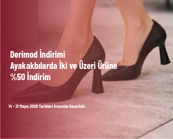 Derimod İndirimi - Ayakkabılarda İki ve Üzeri Ürüne %50 İndirim