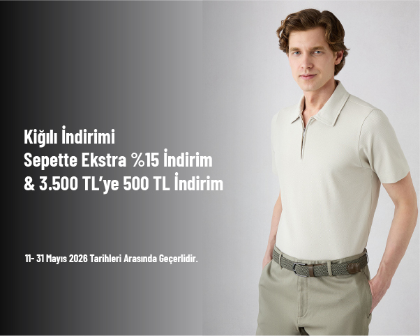 Kiğılı İndirimi - Sepette Ekstra %15 İndirim & 3.500 TL’ye 500 TL İndirim Kiğılı İndirimi - Sepette Ekstra %15 İndirim & 3.500 TL’ye 500 TL İndirim