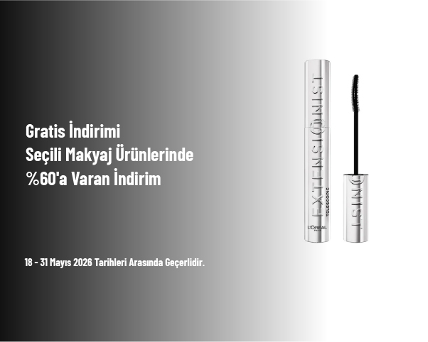 Gratis İndirimi - Seçili Makyaj Ürünlerinde %60'a Varan İndirim Gratis İndirimi - Seçili Makyaj Ürünlerinde %60'a Varan İndirim