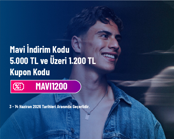 Mavi İndirim Kodu - 5.000 TL ve Üzeri 1.200 TL Kupon Kodu