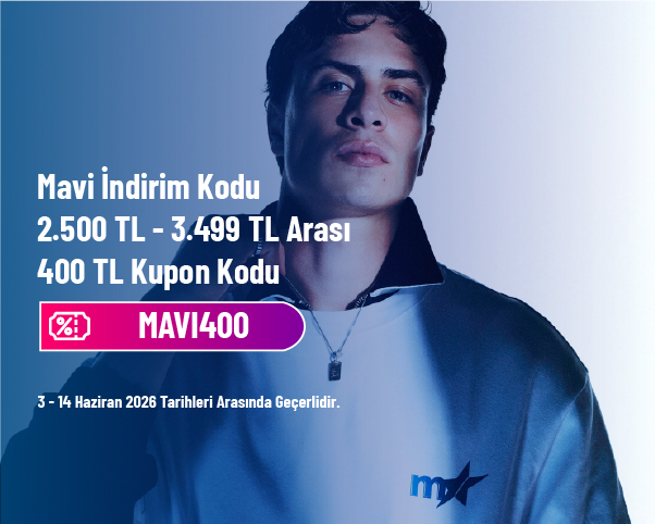 Mavi İndirim Kodu - 2.500 TL - 3.499 TL Arası 400 TL Kupon Kodu