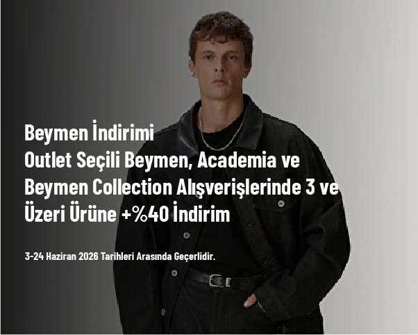 Beymen İndirimi - Outlet Seçili Beymen, Academia ve Beymen Collection Alışverişlerinde 3 ve Üzeri Ürüne +%40 İndirim Beymen İndirimi - Outlet Seçili Beymen, Academia ve Beymen Collection Alışverişlerinde 3 ve Üzeri Ürüne +%40 İndirim