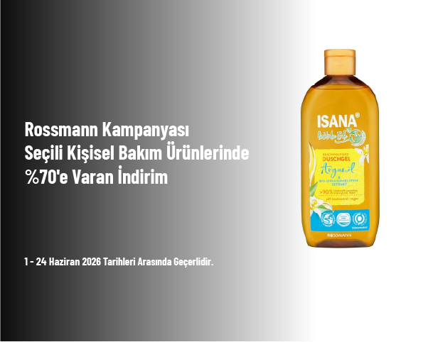 Rossmann Kampanyası - Seçili Kişisel Bakım Ürünlerinde %70'e Varan İndirim