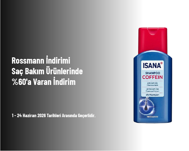 Rossmann İndirimi - Saç Bakım Ürünlerinde %60'a Varan İndirim Rossmann İndirimi - Saç Bakım Ürünlerinde %60'a Varan İndirim