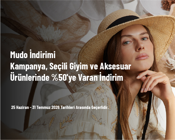 Mudo İndirimi - Seçili Giyim ve Aksesuar Ürünlerinde %50'ye Varan İndirim 