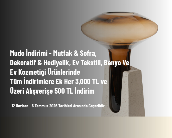 Mudo Kampanyası - Mutfak & Sofra, Banyo ve Ev Kozmetiği Ürünlerinde 3 Al 2 Öde Kampanyası