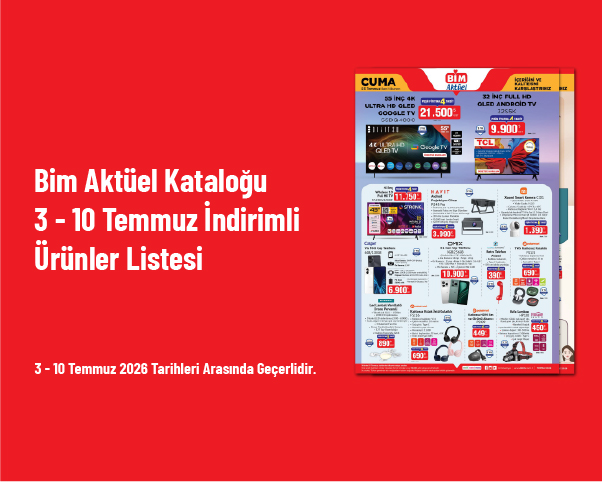 Bim Aktüel Kataloğu - 3 - 10 Temmuz İndirimli Ürünler Listesi