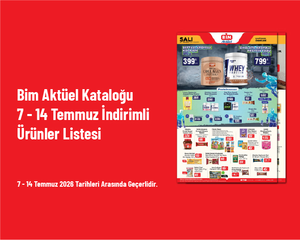 Bim Aktüel Kataloğu - 7 - 14 Temmuz İndirimli Ürünler Listesi
