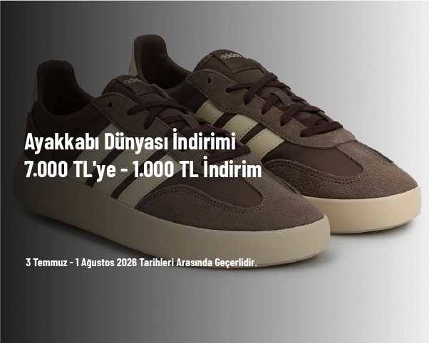 Ayakkabı Dünyası İndirimi - 7.000 TL'ye - 1.000 TL İndirim Ayakkabı Dünyası İndirimi - 7.000 TL'ye - 1.000 TL İndirim