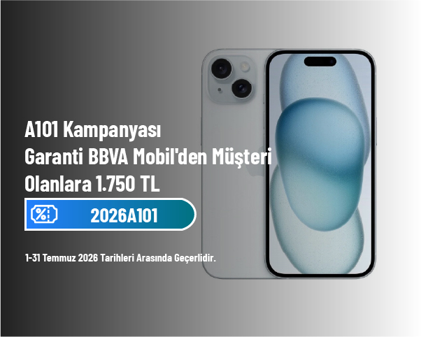 A101 Kampanyası - Garanti BBVA Mobil'den Müşteri Olanlara 1.750 TL A101 Kampanyası - Garanti BBVA Mobil'den Müşteri Olanlara 1.750 TL