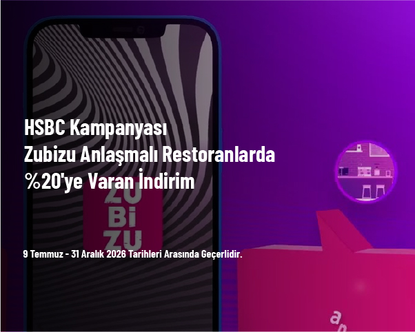 HSBC Kampanyası - Zubizu Anlaşmalı Restoranlarda %20'ye Varan İndirim