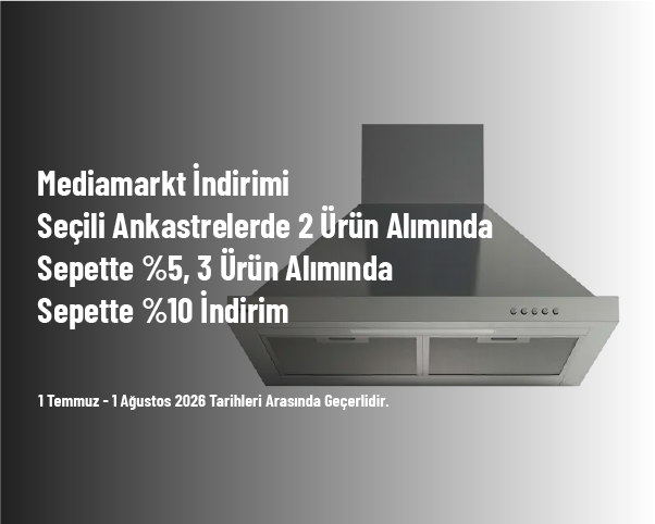 Mediamarkt İndirimi - Seçili Ankastrelerde 2 Ürün Alımında Sepette %5 3 Ürün Alımında Sepette %10 İndirim Fırsatı Mediamarkt İndirimi - Seçili Ankastrelerde 2 Ürün Alımında Sepette %5 3 Ürün Alımında Sepette %10 İndirim Fırsatı