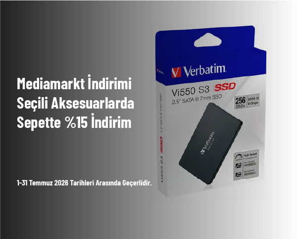 Mediamarkt İndirimi - Seçili Aksesuarlarda Sepette %15 İndirim Mediamarkt İndirimi - Seçili Aksesuarlarda Sepette %15 İndirim