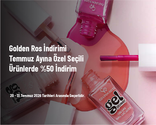 Golden Rose İndirimi - Temmuz Ayına Özel Seçili Ürünlerde %50 İndirim Golden Rose İndirimi - Temmuz Ayına Özel Seçili Ürünlerde %50 İndirim