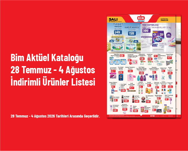 Bim Aktüel Kataloğu - 28 Temmuz - 4 Ağustos İndirimli Ürünler Listesi