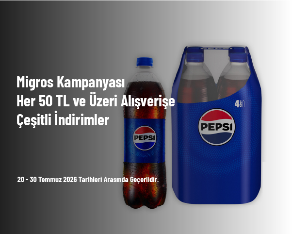 Migros Kampanyası - Her 50 TL ve Üzeri Alışverişe Çeşitli İndirimler Migros Kampanyası - Her 50 TL ve Üzeri Alışverişe Çeşitli İndirimler
