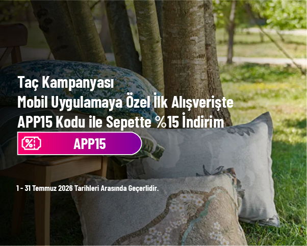 Taç Kampanyası - Mobil Uygulamaya Özel İlk Alışverişte APP15 Kodu ile Sepette %15 İndirim Taç Kampanyası - Mobil Uygulamaya Özel İlk Alışverişte APP15 Kodu ile Sepette %15 İndirim