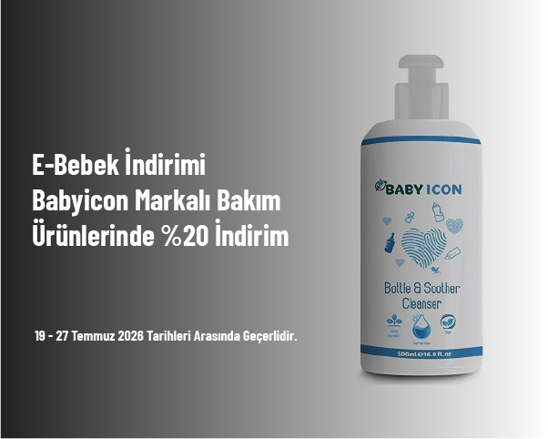 E-Bebek İndirimi - Babyicon Markalı Bakım Ürünlerinde %20 İndirim E-Bebek İndirimi - Babyicon Markalı Bakım Ürünlerinde %20 İndirim