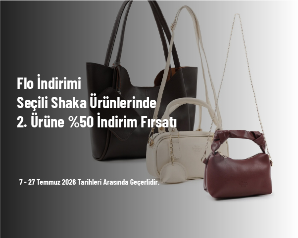 Flo İndirimi - Seçili Shaka Ürünlerinde 2. Ürüne %50 İndirim Fırsatı Flo İndirimi - Seçili Shaka Ürünlerinde 2. Ürüne %50 İndirim Fırsatı