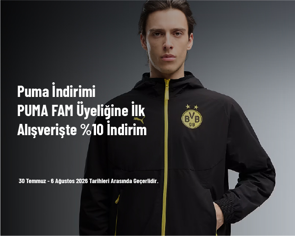 Puma İndirimi - PUMA FAM Üyeliğine İlk Alışverişte %10 İndirim Puma İndirimi - PUMA FAM Üyeliğine İlk Alışverişte %10 İndirim