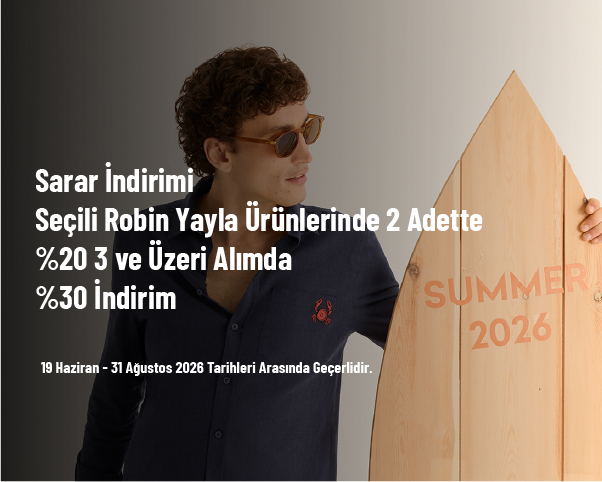 Sarar İndirimi - Seçili Robin Yayla Ürünlerinde 2 Adette %20 3 ve Üzeri Alımda %30 İndirim
