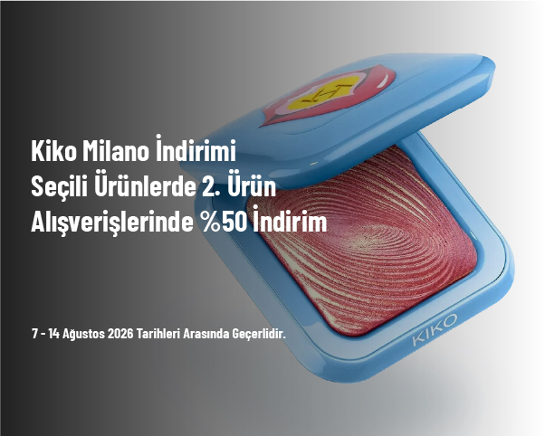 Kiko Milano İndirimi - Seçili Ürünlerde 2. Ürün Alışverişlerinde %50 İndirim Kiko Milano İndirimi - Seçili Ürünlerde 2. Ürün Alışverişlerinde %50 İndirim