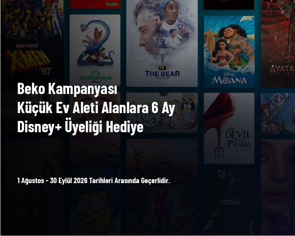 Beko Kampanyası - Küçük Ev Aleti Alanlara 6 Ay Disney+ Üyeliği Hediye Beko Kampanyası - Küçük Ev Aleti Alanlara 6 Ay Disney+ Üyeliği Hediye