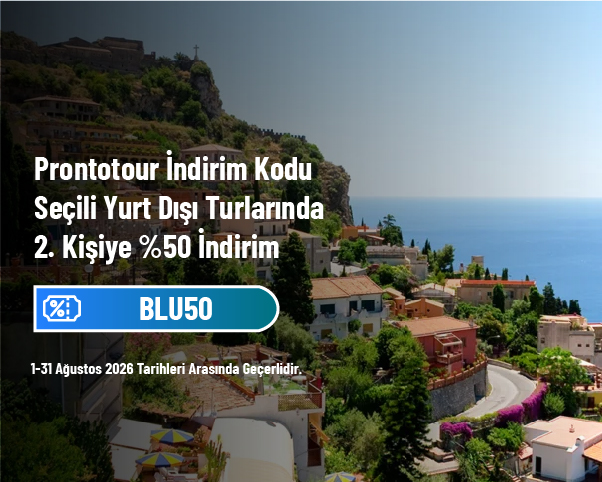 Prontotour İndirim Kodu - Seçili Yurt Dışı Turlarında 2. Kişiye %50 İndirim