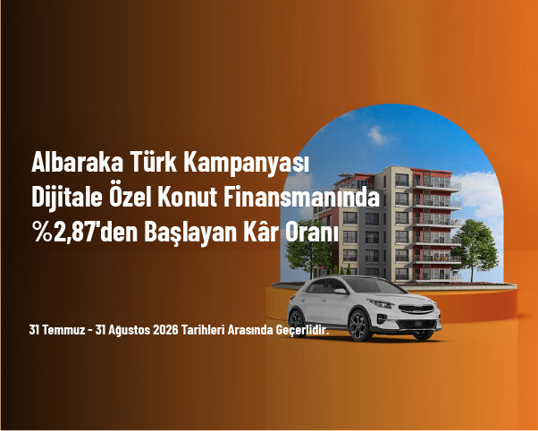 Albaraka Türk Kampanyası - Dijitale Özel Konut Finansmanında %2,87'den Başlayan Kâr Oranı Albaraka Türk Kampanyası - Dijitale Özel Konut Finansmanında %2,87'den Başlayan Kâr Oranı