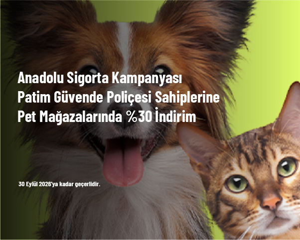 Anadolu Sigorta Kampanyası - Patim Güvende Poliçesi Sahiplerine Pet Mağazalarında %30 İndirim Anadolu Sigorta Kampanyası - Patim Güvende Poliçesi Sahiplerine Pet Mağazalarında %30 İndirim
