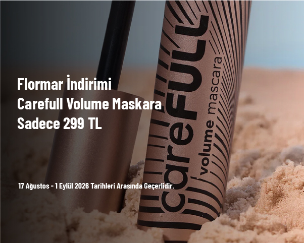 Flormar İndirimi - Carefull Volume Maskara Sadece 299 TL Flormar İndirimi - Carefull Volume Maskara Sadece 299 TL