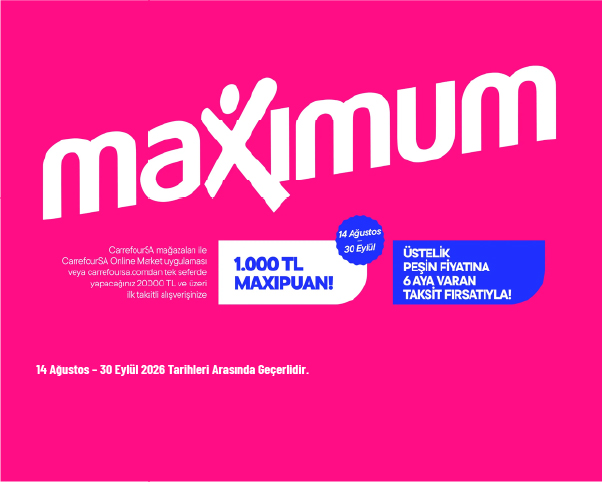 CarrefourSA Kampanyası - CarrefourSA'da 20.000 TL ve Üzeri Alışverişinize 1.000 TL MaxiPuan! CarrefourSA Kampanyası - CarrefourSA'da 20.000 TL ve Üzeri Alışverişinize 1.000 TL MaxiPuan!