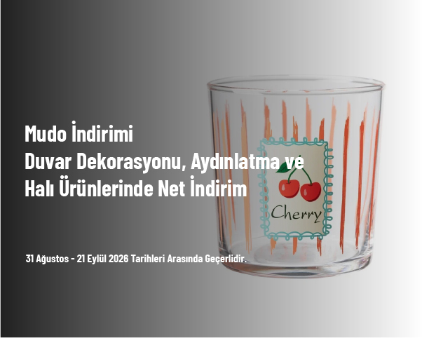 Mudo İndirimi - Duvar Dekorasyonu, Aydınlatma ve Halı Ürünlerinde Net İndirim