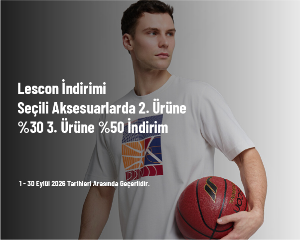 Lescon İndirimi - Seçili Aksesuarlarda 2. Ürüne %30 3. Ürüne %50 İndirim Lescon İndirimi - Seçili Aksesuarlarda 2. Ürüne %30 3. Ürüne %50 İndirim
