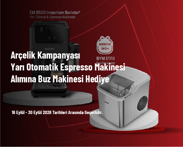 Arçelik Kampanyası - Yarı Otomatik Espresso Makinesi Alımına Buz Makinesi Hediye Arçelik Kampanyası - Yarı Otomatik Espresso Makinesi Alımına Buz Makinesi Hediye