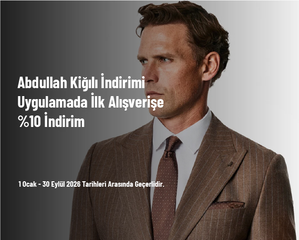Abdullah Kiğılı İndirimi - Uygulamada İlk Alışverişe %10 İndirim