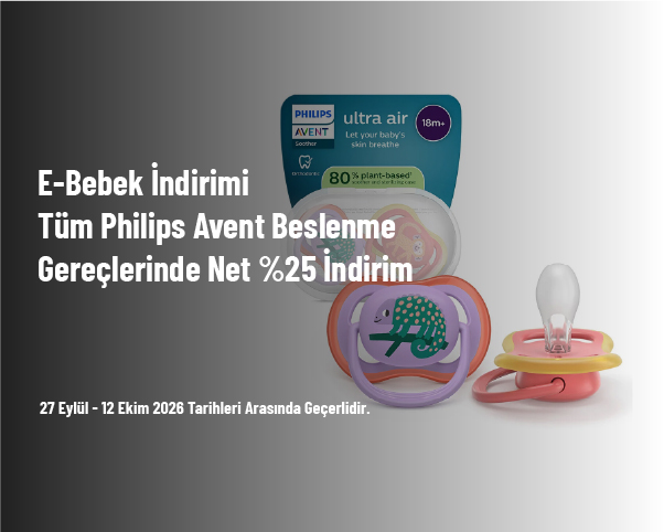 E-Bebek İndirimi - Tüm Philips Avent Beslenme Gereçlerinde Net %25 İndirim