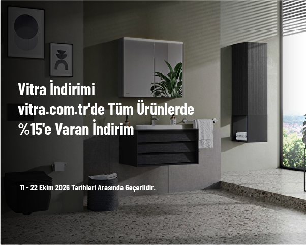Vitra İndirimi - vitra.com.tr'de Tüm Ürünlerde %15'e Varan İndirim Vitra İndirimi - vitra.com.tr'de Tüm Ürünlerde %15'e Varan İndirim