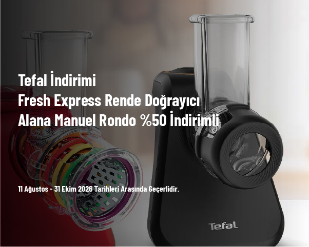 Tefal İndirimi - Fresh Express Rende Doğrayıcı Alana Manuel Rondo %50 İndirimli