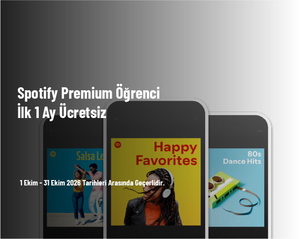 Spotify Premium Öğrenci - İlk 1 Ay Ücretsiz